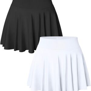 Stylish Black and White Skater Skirt Set